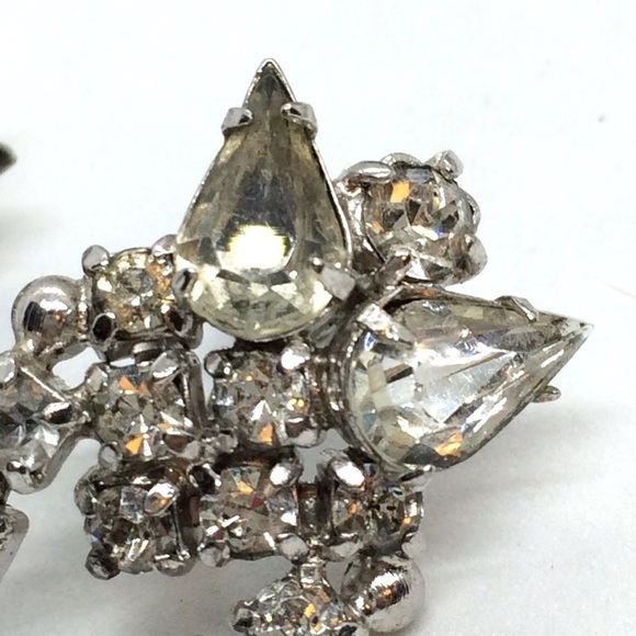 VINTAGE RHINESTONES SCREW BACK EARRINGS DANGLE STATEMENT - Picture 7 of 16